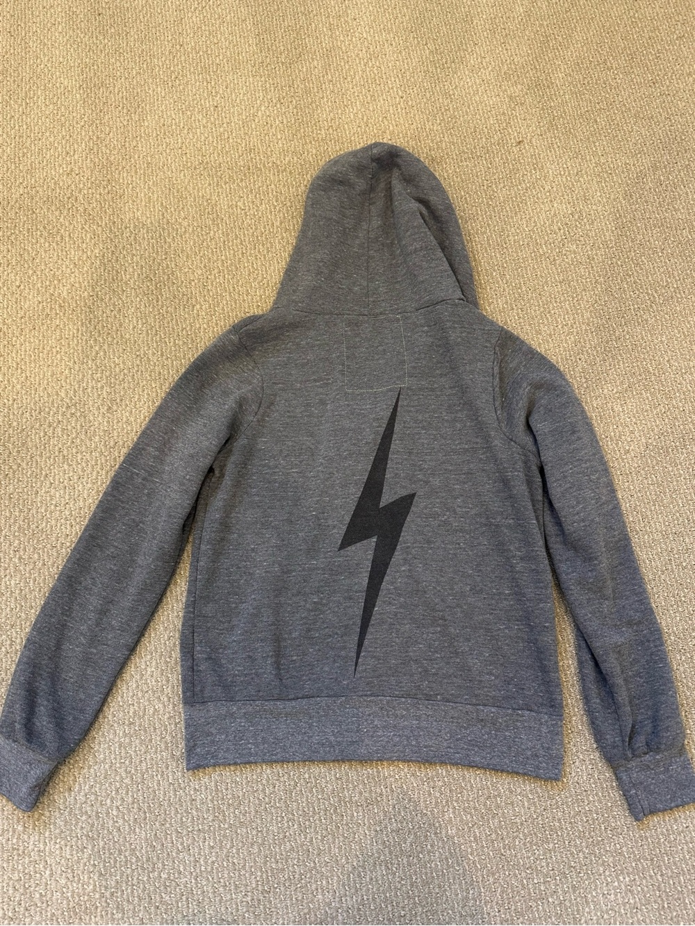 Aviator Nation Gray Full-Zip “Bolt” Hoodie Sweater - Picture 4 of 6
